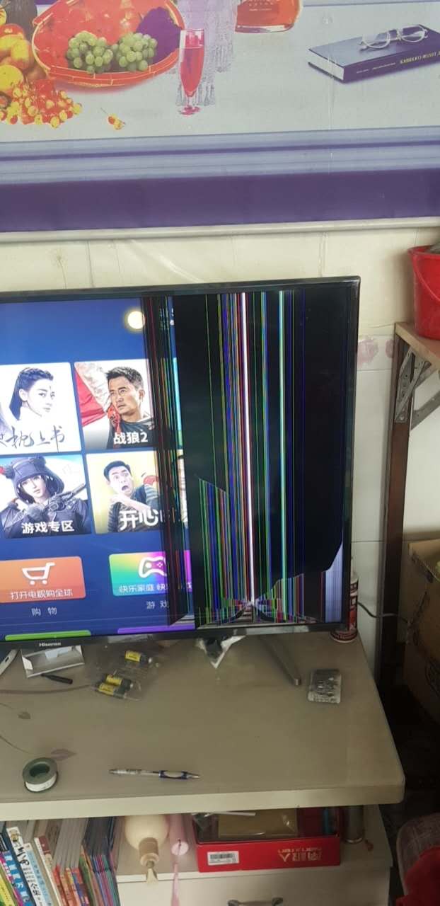 电视机坏了彩屏图片图片
