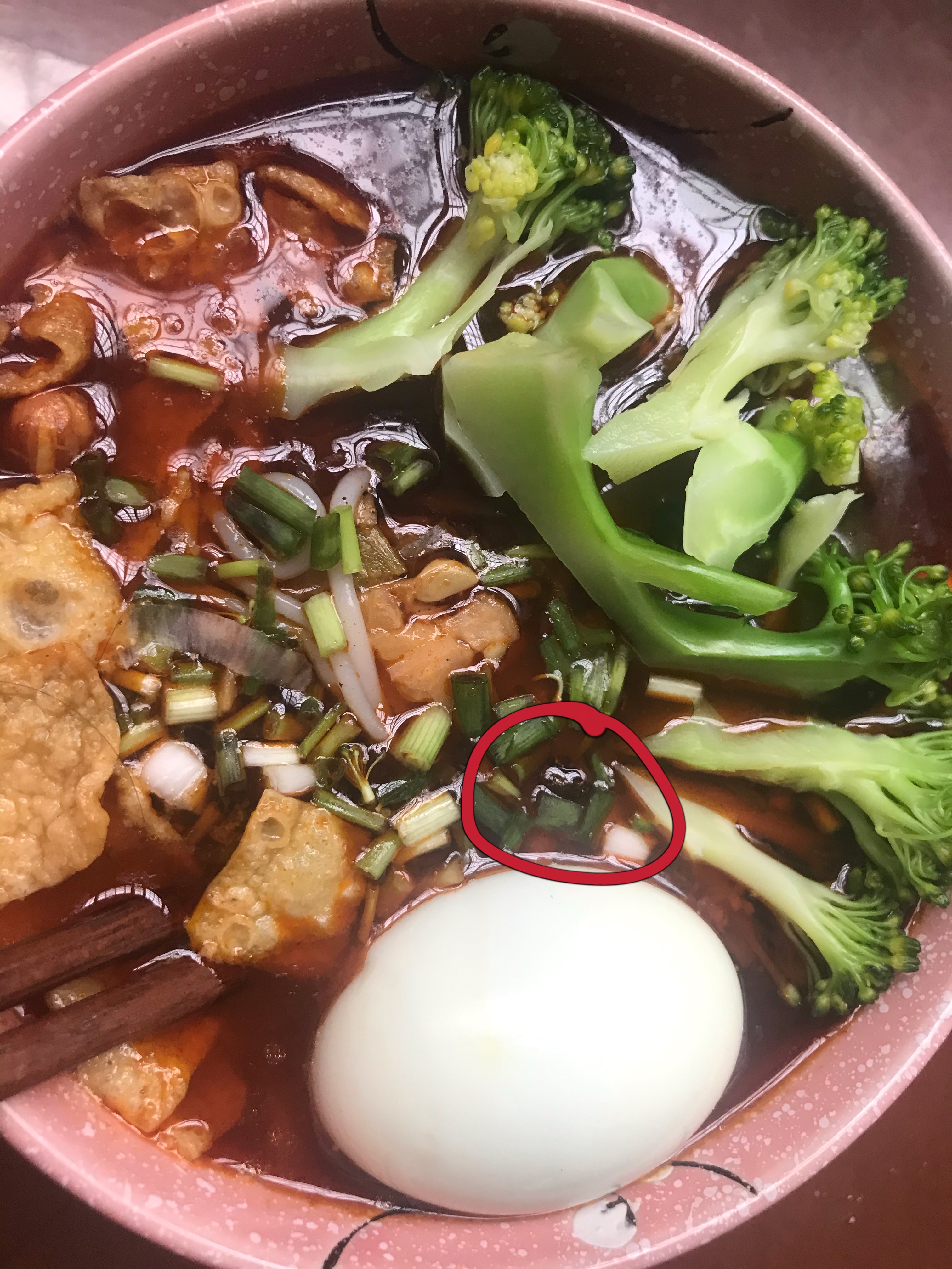 在柳江人家包装螺蛳粉中吃出异物虫子