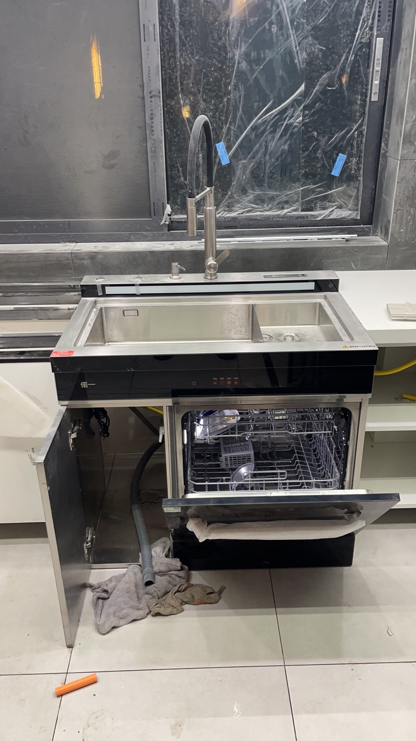 偌一集成洗碗机水槽漏水生锈家具损毁