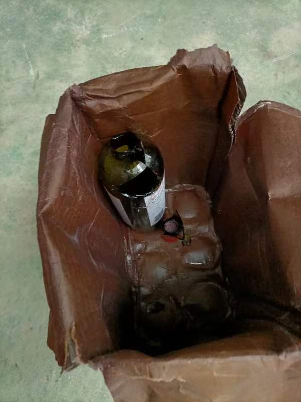 因给京东物流发几件酒其中一件碎了一支染标5支需要京东理赔期间打